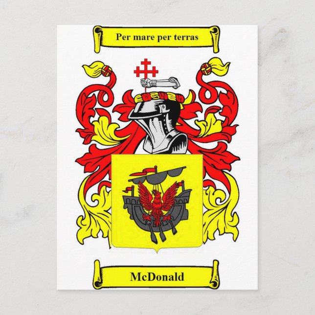 Carte Postale Armoiries de McDonald (anglais) (Devant)