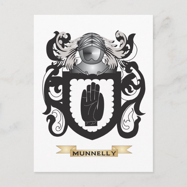 Carte Postale Armoiries de Munnelly (Armoiries de la famille) (Devant)