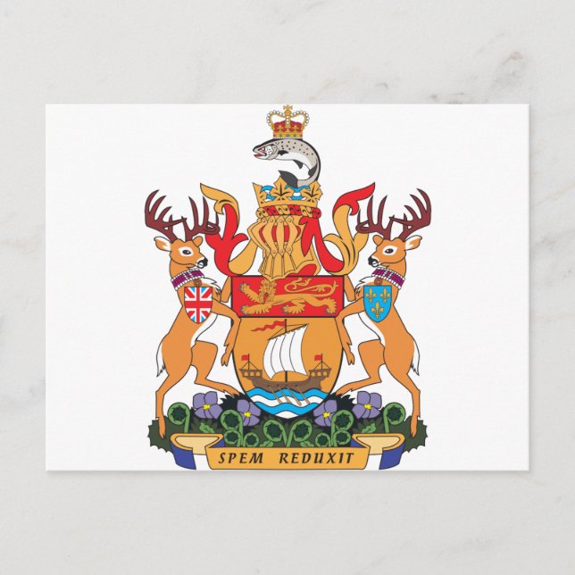 Carte Postale Armoiries De Newbrunswick (Devant)