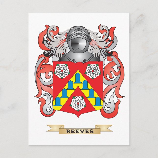 Carte Postale Armoiries de Reeves (crête de famille) (Devant)