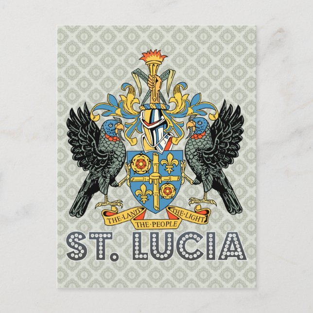 Carte Postale Armoiries de Sainte-Lucie (Devant)