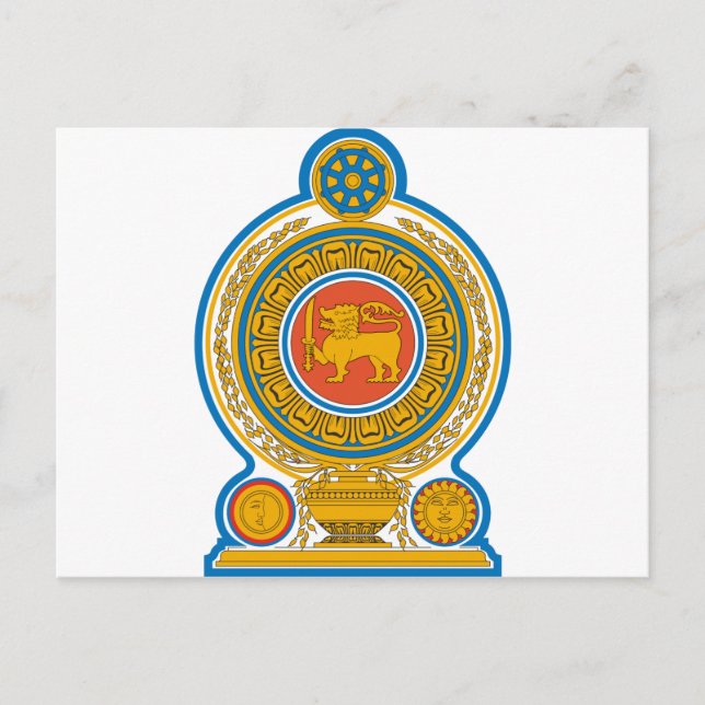 Carte Postale Armoiries de Sri Lanka (Devant)