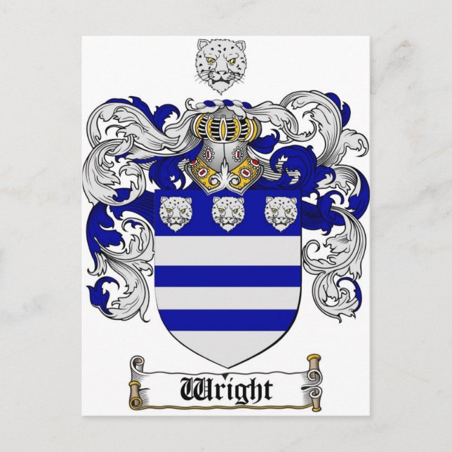Carte Postale Armoiries de Wright / Armoiries de la famille Wrig (Devant)