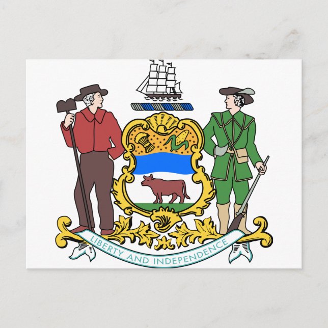 Carte Postale Armoiries du Delaware (Devant)