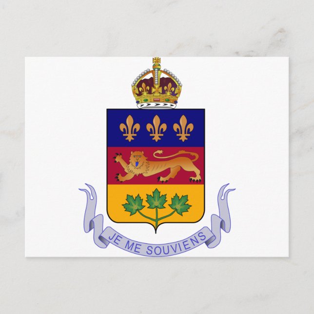 Carte Postale armoiries du québec (Devant)