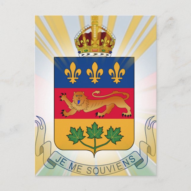 Carte Postale Armoiries du Québec (Devant)