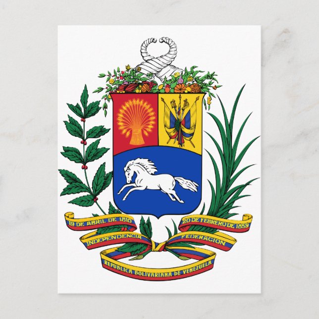 Carte Postale Armoiries Du Venezuela (Devant)