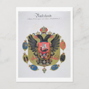 Carte Postale Armoiries et boucliers de l'État de la Russie impé
