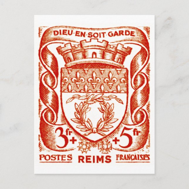 Carte Postale Armoiries, Reims France (Devant)