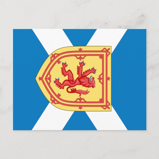 Carte Postale Armoiries royales de l'Écosse et drapeau (Devant)