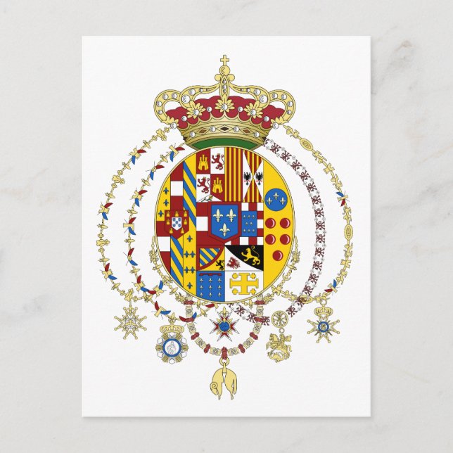Carte Postale Armoiries royaume de deux sicilies Officiel Italie (Devant)