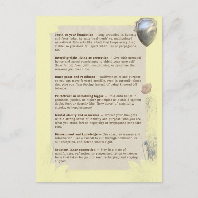 Carte Postale Armor of God (Devant)