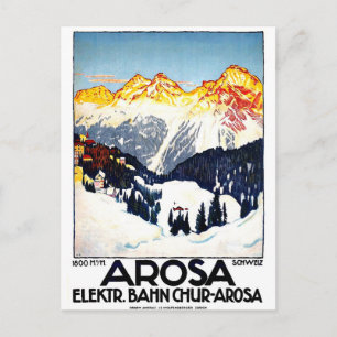 Carte Postale Arosa, station de montagne, Suisse, vintage