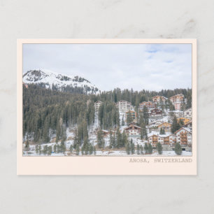 Carte Postale Arosa Suisse Ski Town Cabine Art