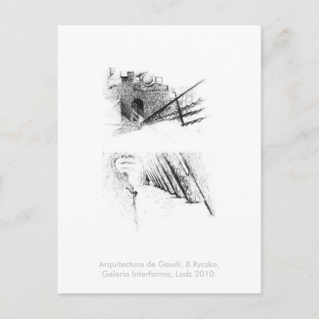 Carte Postale Arquitectura de Gaudi, B.Ryczko, G. I., Lodz 2010. (Devant)