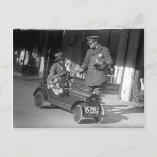 Carte Postale Arrêt de circulation d'une voiture à pédales, 1922