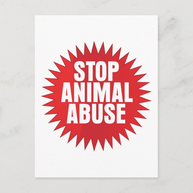 Carte Postale Arrêter la maltraitance animale (Devant)