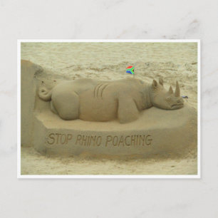 Carte Postale arrêter le braconnage rhinocéros