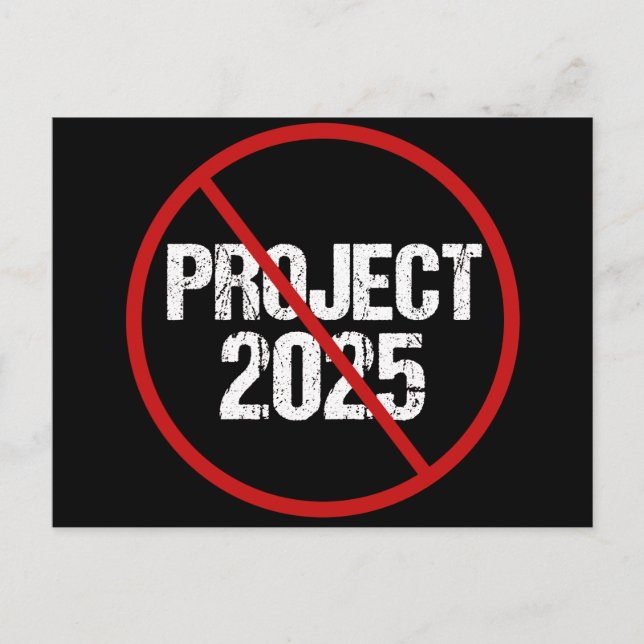 Carte Postale Arrêter le projet politique anti-Trump 2025 (Devant)