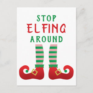 Carte Postale Arrêtez de Faire l'Elfe Drôle de Citation de Noël