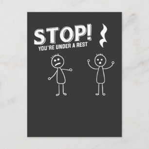Carte Postale ARRÊTEZ VOUS ÊTES SOUS UN REPOS - Funny Music Pun