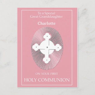 Carte Postale Arrière-petite-fille Première Communion Traditionn