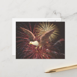 Carte Postale Arrière - plan Aigle et Fireworks, ZSSG