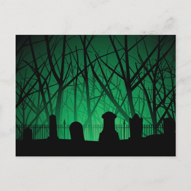 Carte Postale Arrière - plan De Cimetière Et D'Arbres (Devant)