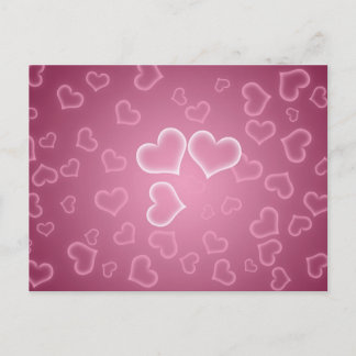 Carte Postale Arrière - plan de Coeurs roses mignons