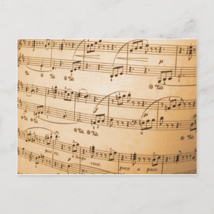 Carte Postale Arrière - plan de notes musicales