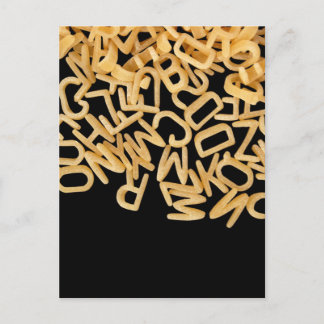 Carte Postale arrière - plan de pâtes alphabet