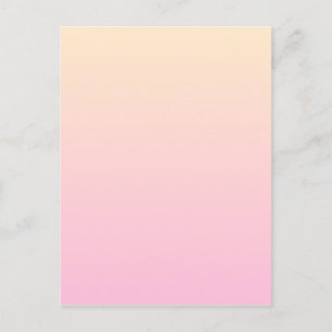Carte Postale Arrière - plan dégradé rose pâle et jaune