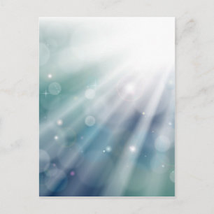 Carte Postale Arrière - plan des rayons lumineux de Bokeh