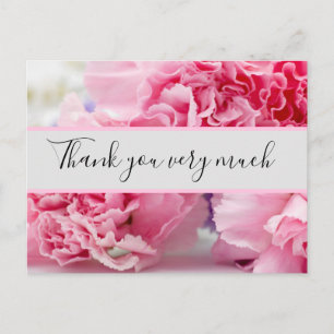 Carte Postale Arrière - plan d'oeillet rose merci