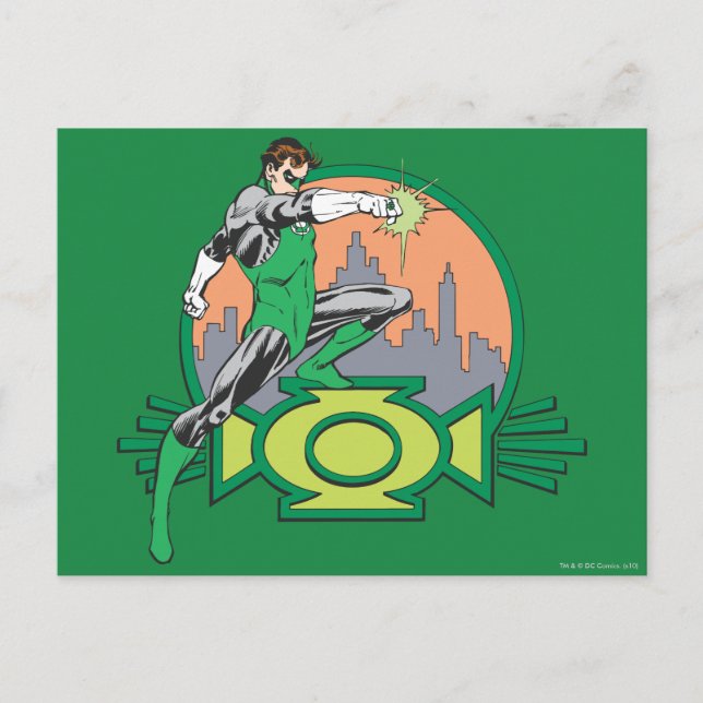 Carte Postale Arrière - plan et logo de Green Lantern City (Devant)