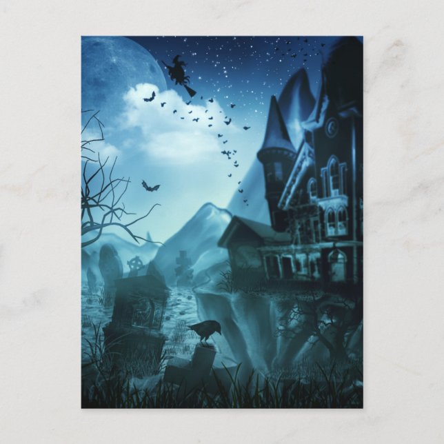 Carte Postale Arrière - plans Abstraits d'Halloween (Devant)