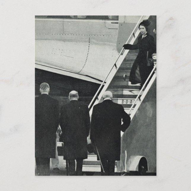 Carte Postale Arrivée Reine Elizabeth II en tant que Reine (Devant)