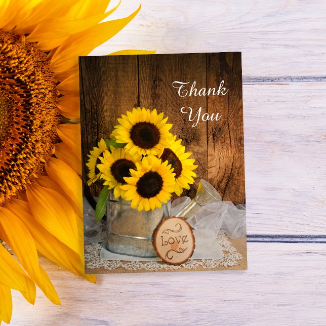 Carte Postale Arrosage du jardin de tournesols Can Merci Mariage (Créateur téléchargé)