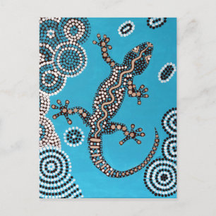 Carte Postale Art aborigène, Gecko, Punktmalerei, Peinture Dot