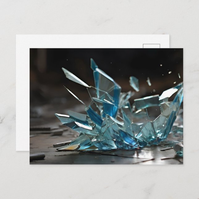 Carte Postale Art Abstrait en verre cassé (Devant / Derrière)