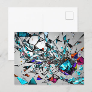 Carte Postale Art Abstrait en verre cassé