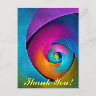 Carte Postale Art abstrait floral moderne motif bleu rose #17