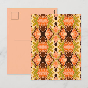 Carte Postale Art abstrait géométrique boho shabby chic pêche du