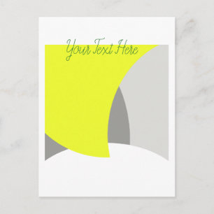 Carte Postale Art Abstrait gris jaune blanc