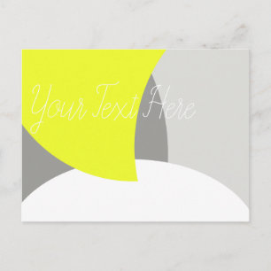 Carte Postale Art Abstrait gris jaune blanc