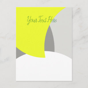 Carte Postale Art Abstrait Jaune Gris Blanc