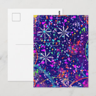 Carte Postale Art abstrait Jubilé Bleu