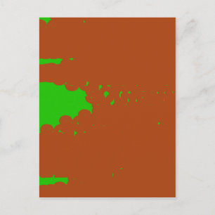 Carte Postale art abstrait marron et vert