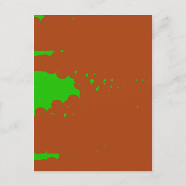 Carte Postale art abstrait marron et vert (Devant)