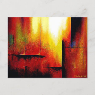 Carte Postale Art Abstrait moderne Modèle de peinture acrylique